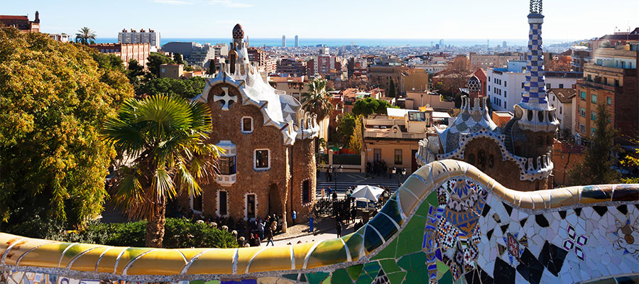 parque Guell en invierno. Barcelona